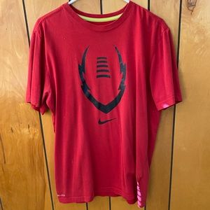 Red Nike Football Tee